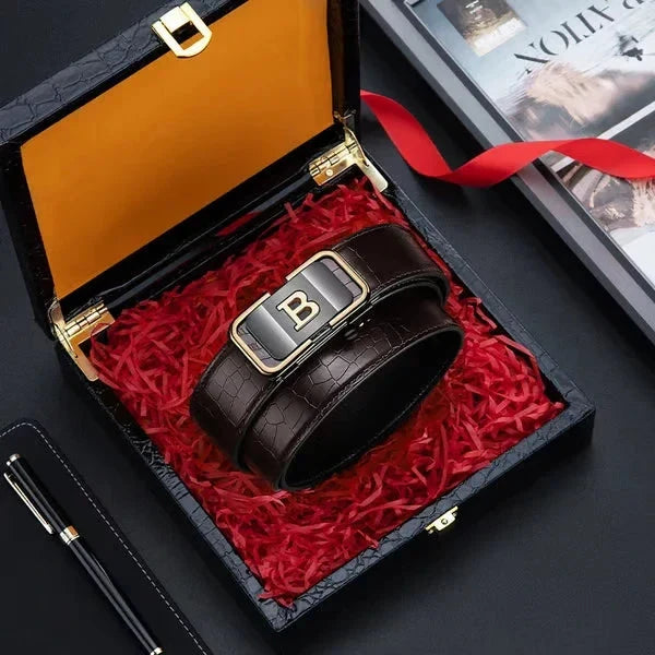 Men's Premium Leather Automatic Buckle Belt | Buy 1 Get 1 Free – Black & Brown