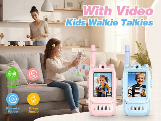 Kids Smart Video Walkie Talkies – 2 Pack with Camera, Voice & Two-Way Communication